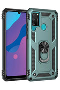 Mey İthalat® Huawei Y6P Kılıf Sofya Yüzüklü Silikon Kapak - Yeşil