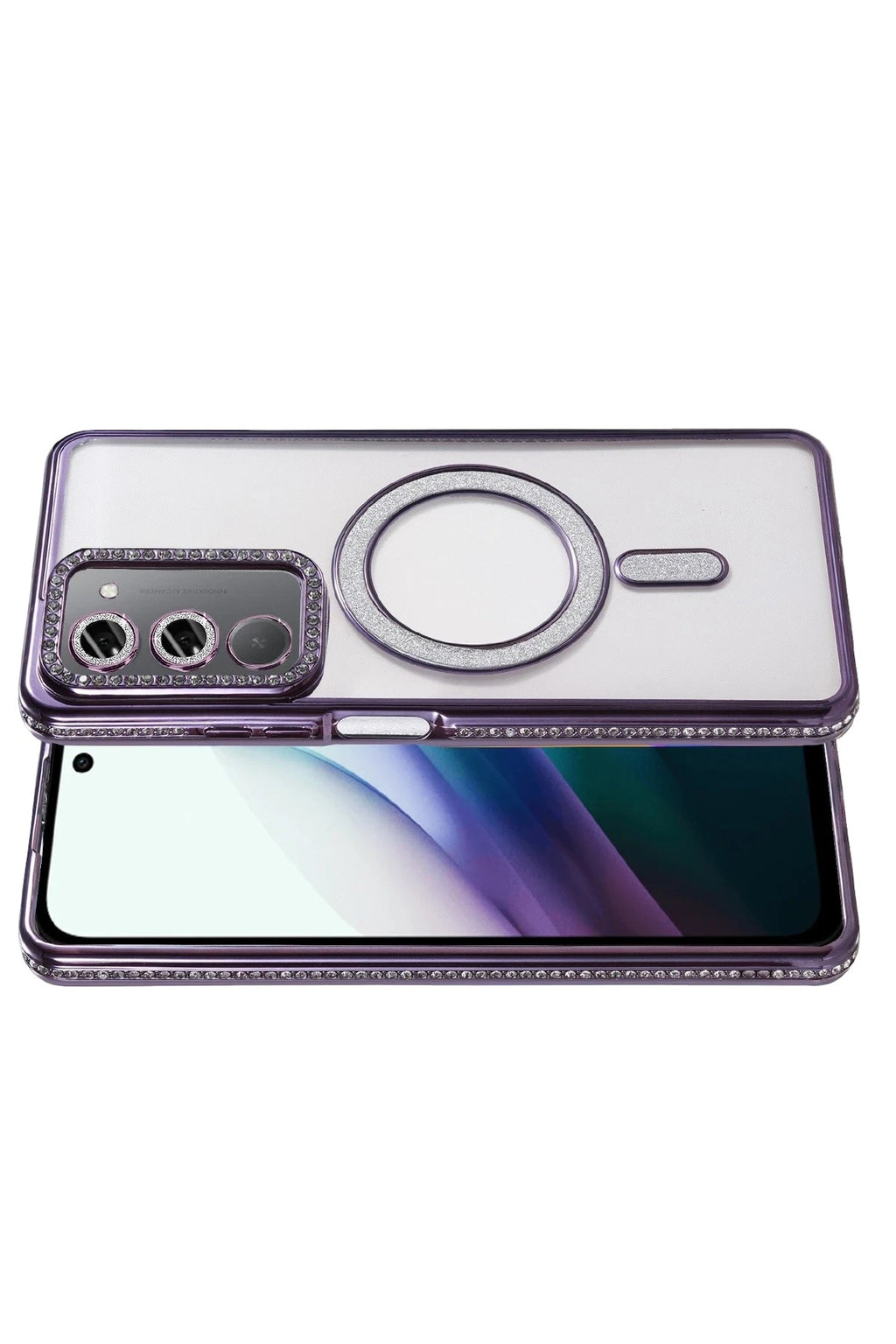 Mey İthalat® Redmi 15 4G Joke Simli Magneticsafe Kılıf - Derin Mor