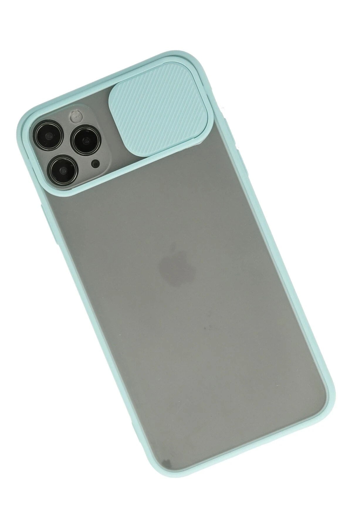 Mey İthalat® iPhone 11 Pro Max Kılıf Palm Buzlu Kamera Sürgülü Silikon - Turkuaz