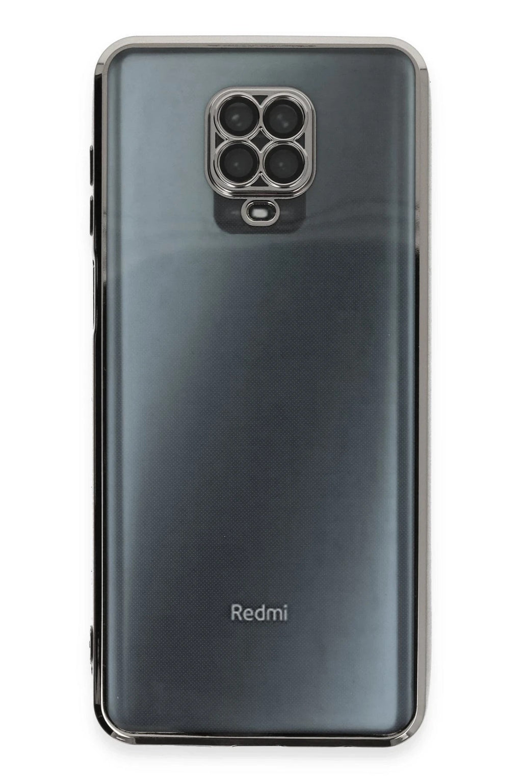 Mey İthalat® Redmi Note 9 Pro Kılıf Lensli Silikon - Gümüş