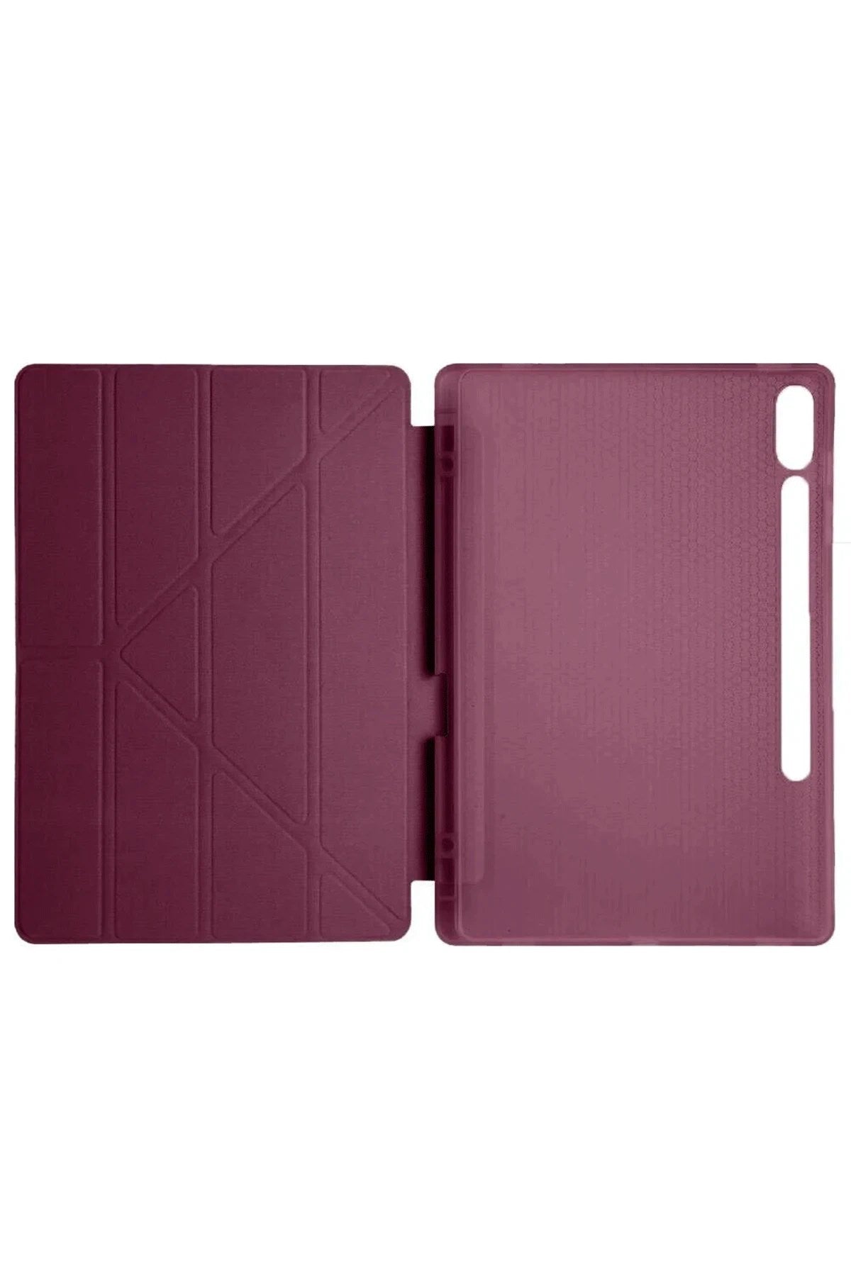 Mey İthalat® Samsung Galaxy X610 Tab S9 FE Plus 12.4 Kılıf Kalemlikli Mars Tablet Kılıfı - Mürdüm