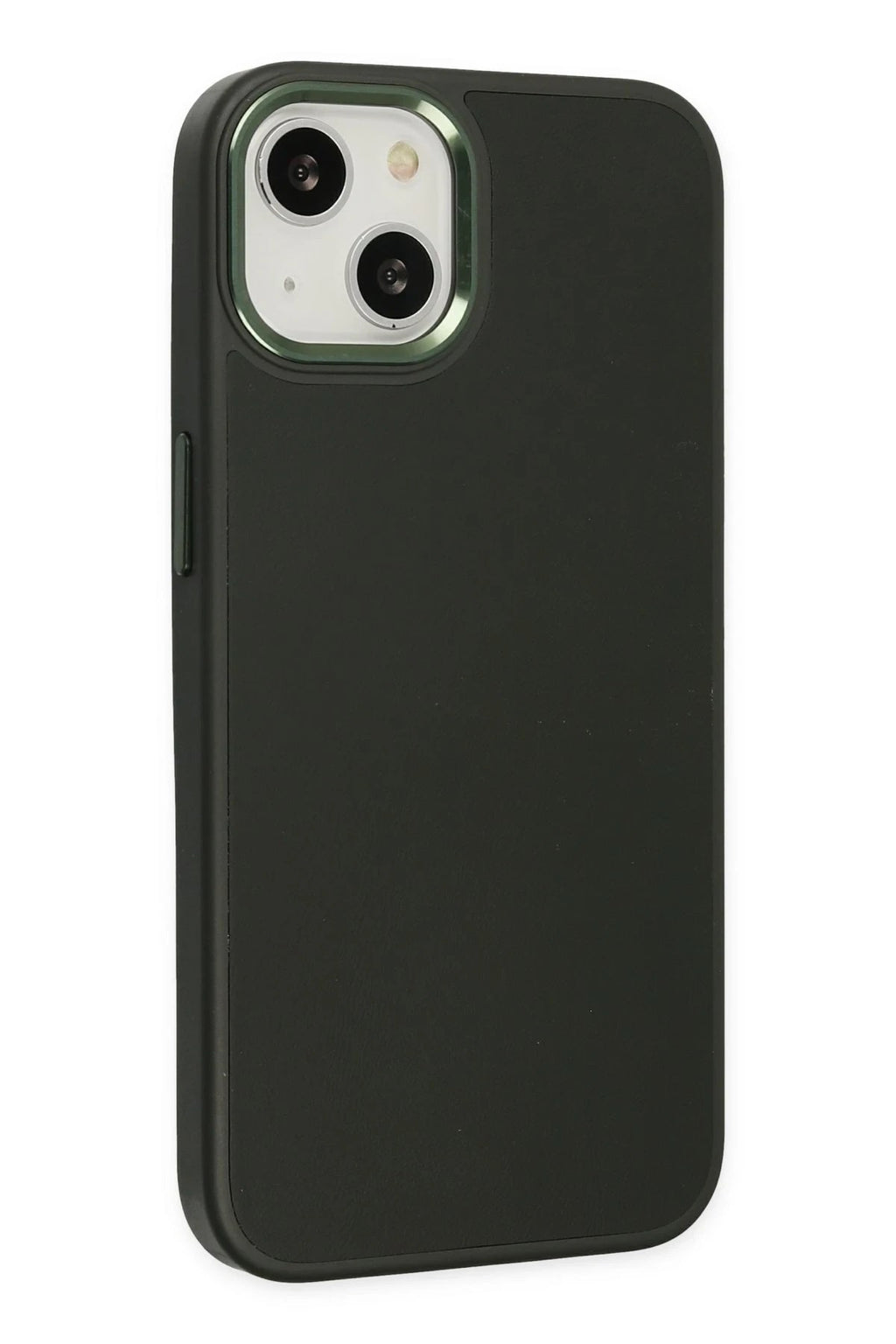 Mey İthalat® iPhone 14 Plus Kılıf Asya Deri Silikon - Koyu Yeşil