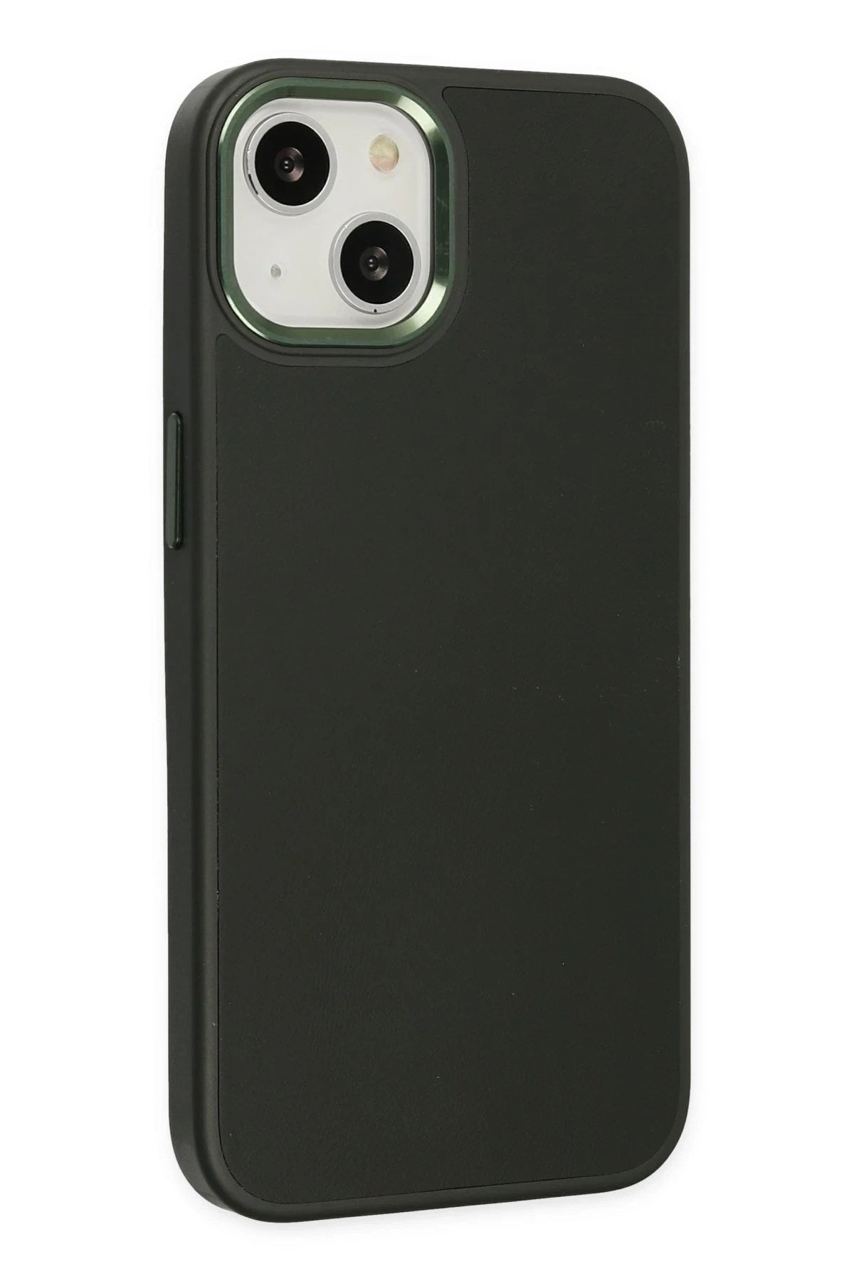 Mey İthalat® iPhone 14 Plus Kılıf Asya Deri Silikon - Koyu Yeşil