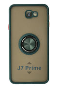 Mey İthalat® Samsung Galaxy J7 Prime Kılıf Montreal Yüzüklü Silikon Kapak - Yeşil