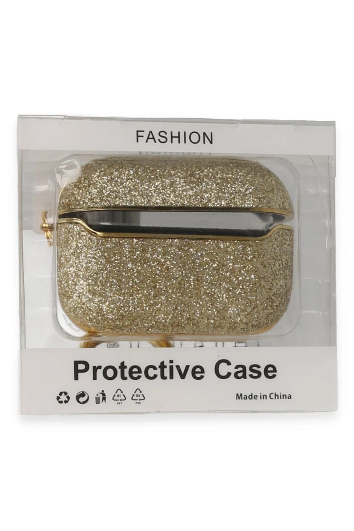 Mey İthalat® Airpods Pro (1.nesil) Spell Simli Kılıf - Gold