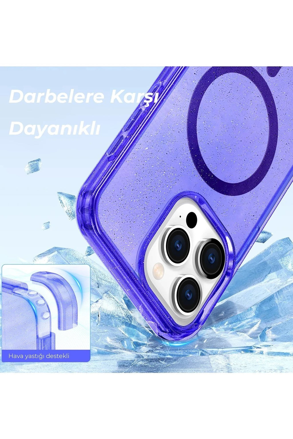 Mey İthalat® iPhone 14 Pro Kılıf Star Magsafe Kapak - Mor