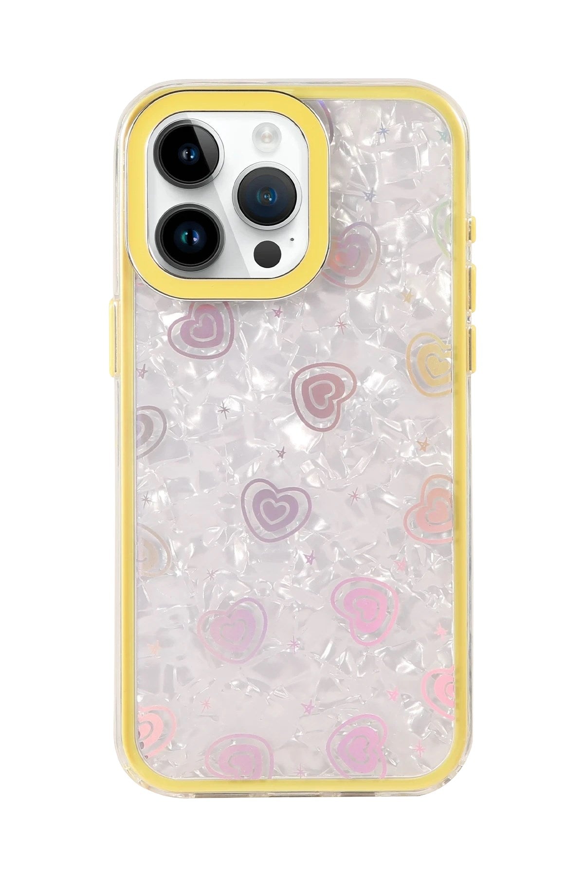 Mey İthalat® iPhone 15 Pro Lumi Desenli Kapak - Sarı