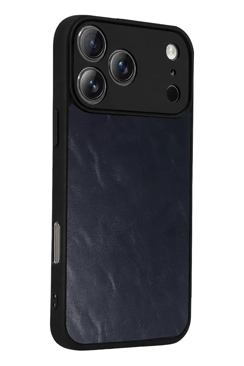 Mey İthalat® iPhone 17 Pro Aras Deri Kapak - Lacivert