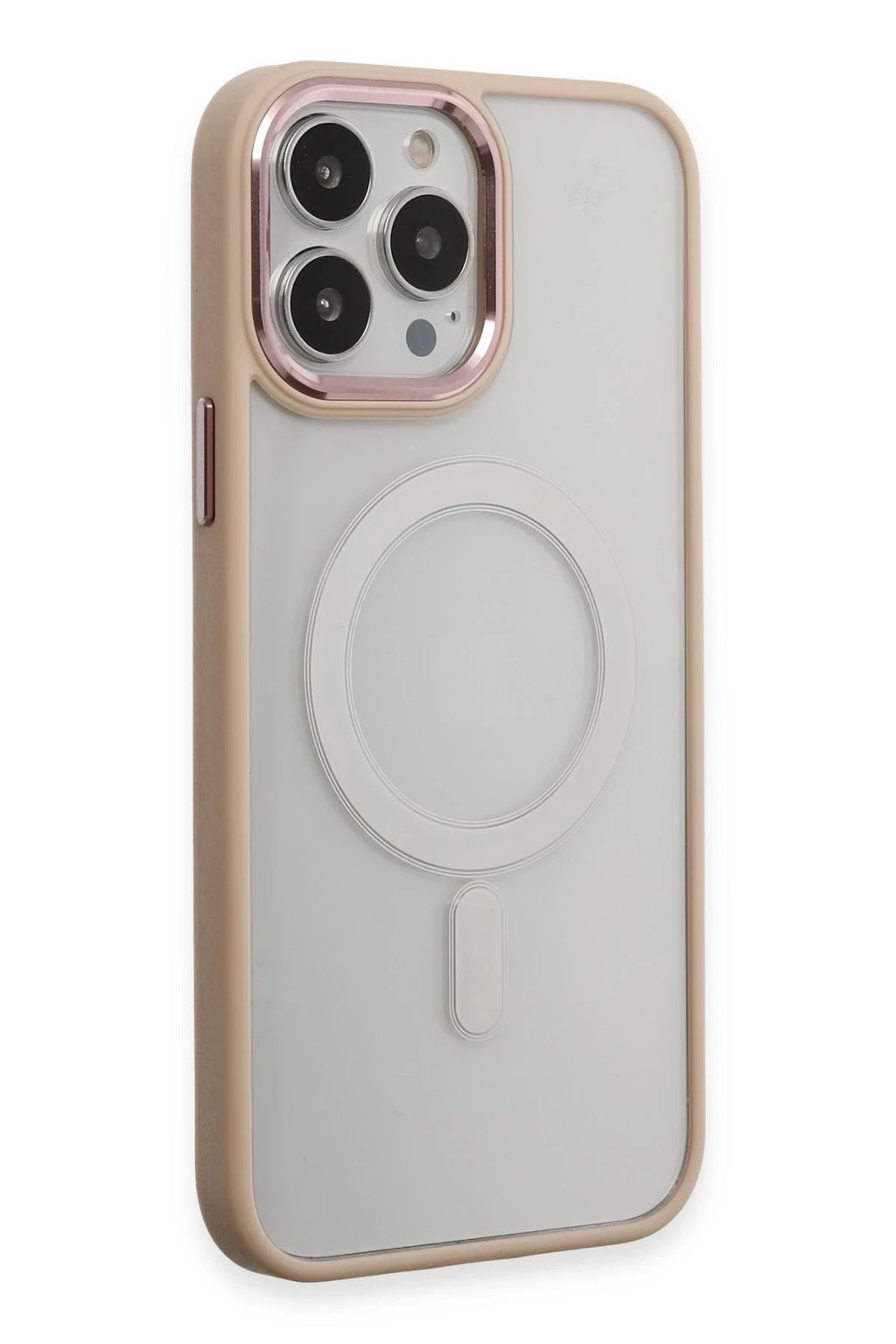 Mey İthalat® iPhone 15 Pro Kılıf Room Magneticsafe Silikon - Pudra