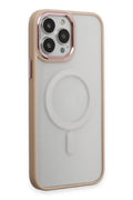 Mey İthalat® iPhone 15 Pro Kılıf Room Magneticsafe Silikon - Pudra
