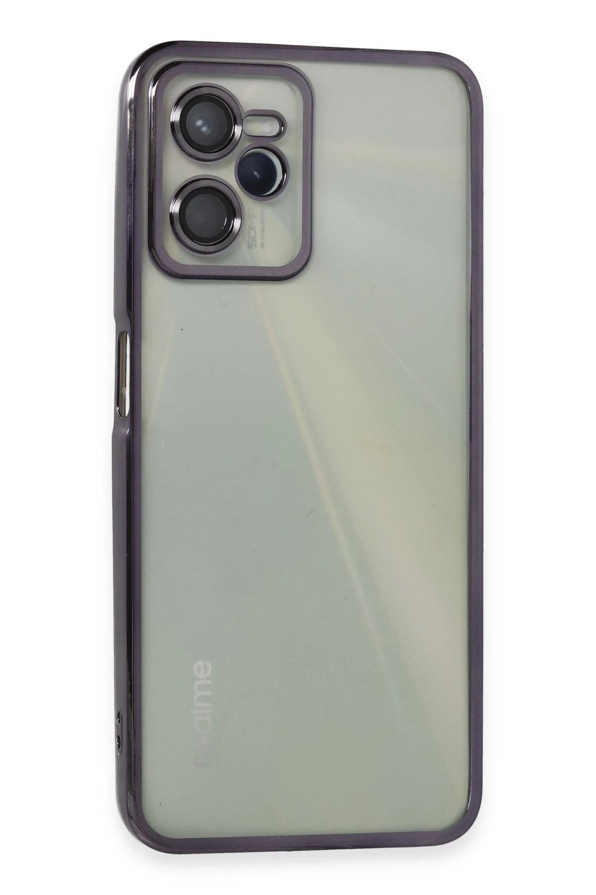 Mey İthalat® Realme C35 Kılıf Lensli Silikon - Mor
