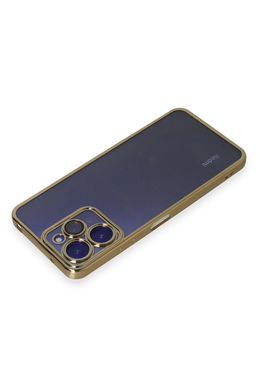 Mey İthalat® Redmi 12 Kılıf Lensli Silikon - Gold