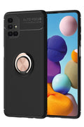 Mey İthalat® Samsung Galaxy M51 Kılıf Range Yüzüklü Silikon - Siyah-Gold