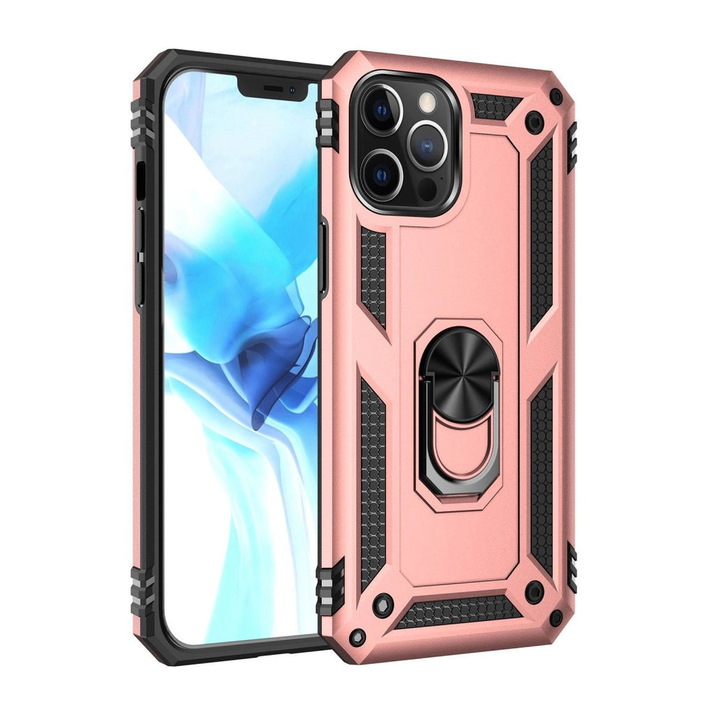 Mey İthalat® iPhone 12 Pro Max Kılıf Sofya Yüzüklü Silikon Kapak - Rose