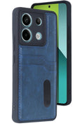 Mey İthalat® Redmi Note 13 Pro 5G Kılıf Sara Kartvizitli Deri Kılıf - Lacivert