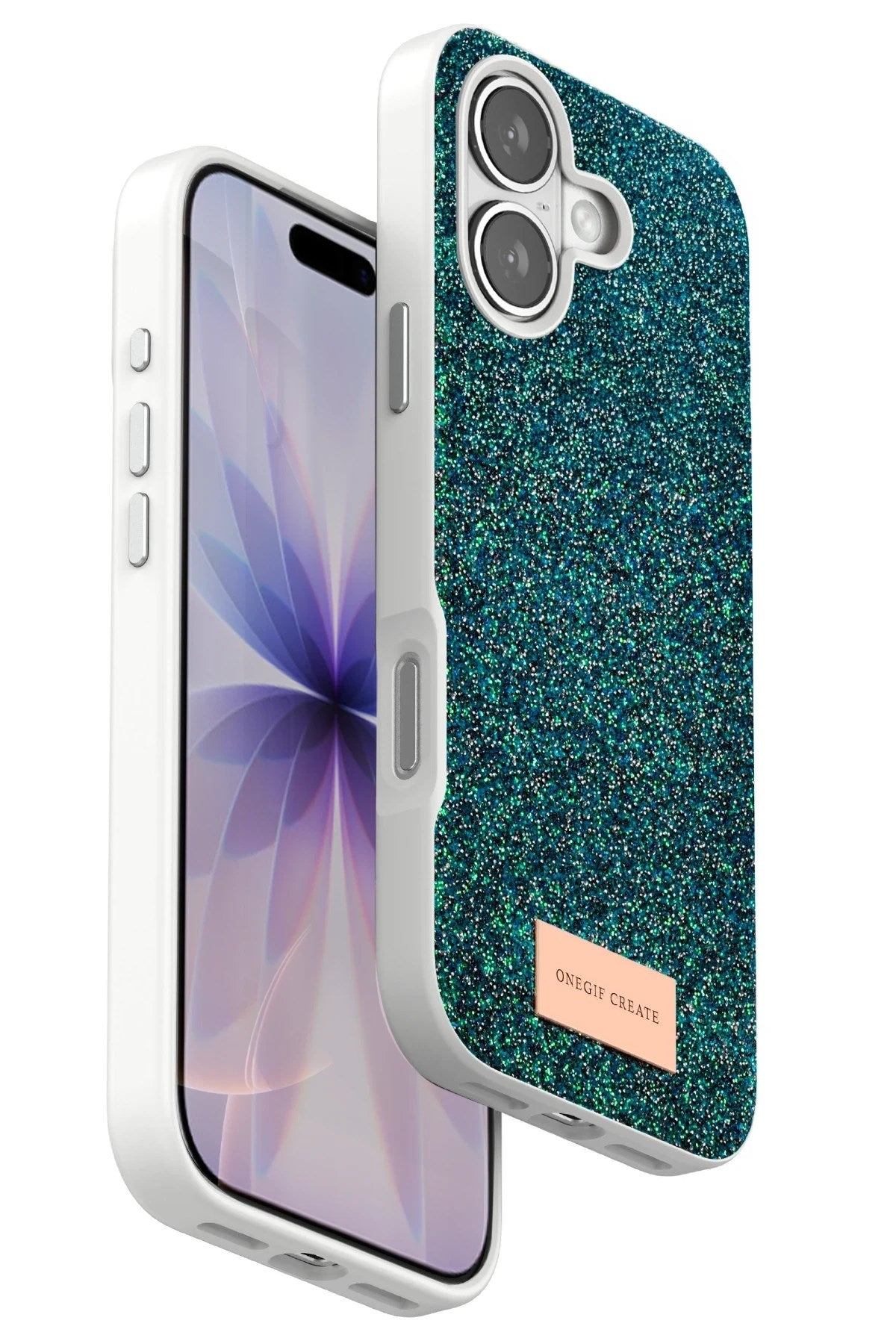 Mey İthalat® iPhone 17 Bright Simli Kapak - Koyu Yeşil