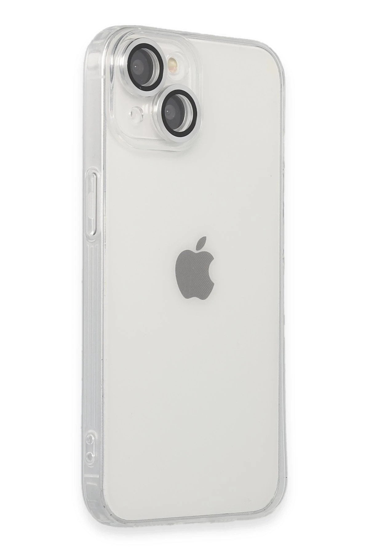 Mey İthalat® iPhone 14 Kılıf Luko Lens Silikon - Gümüş