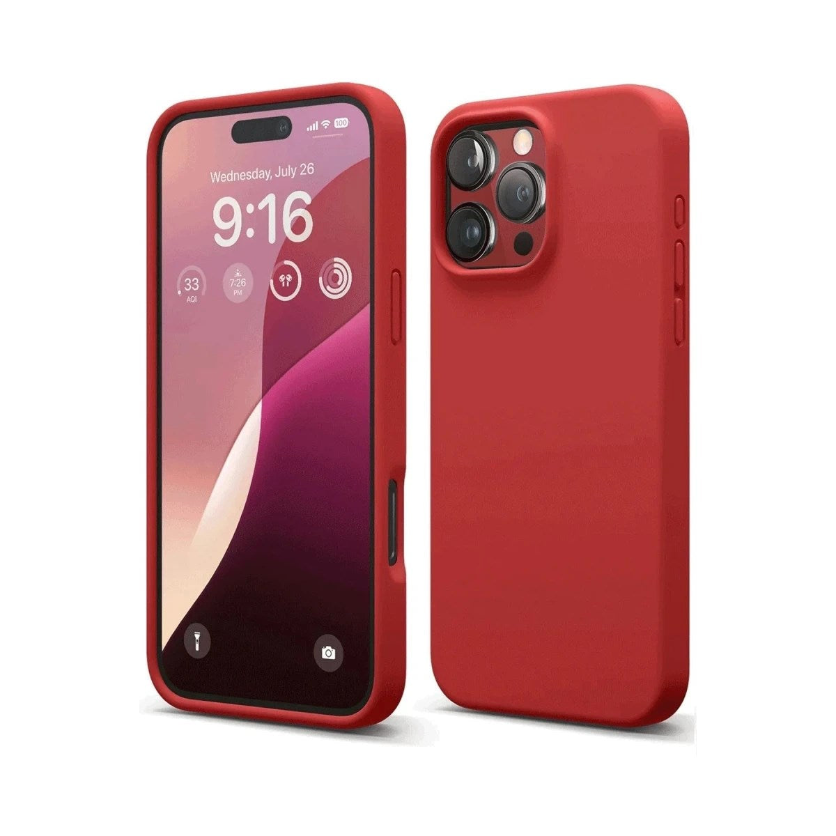 Mey İthalat® iPhone 16 Pro Max Kılıf Nano içi Kadife Silikon - Kırmızı