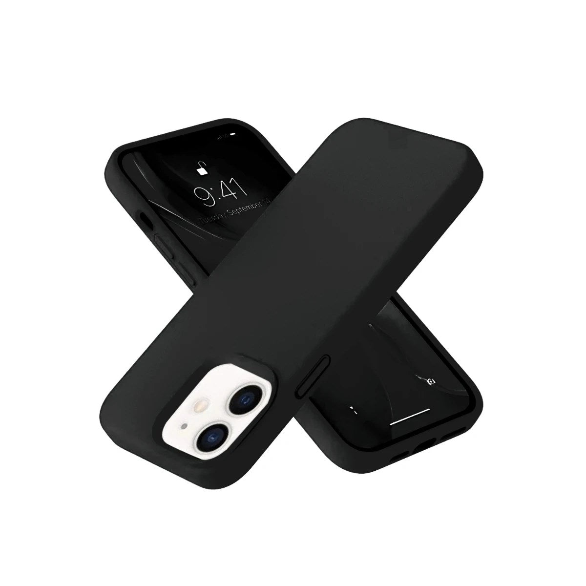 Mey İthalat® iPhone 12 Kılıf Nano içi Kadife Silikon- Siyah