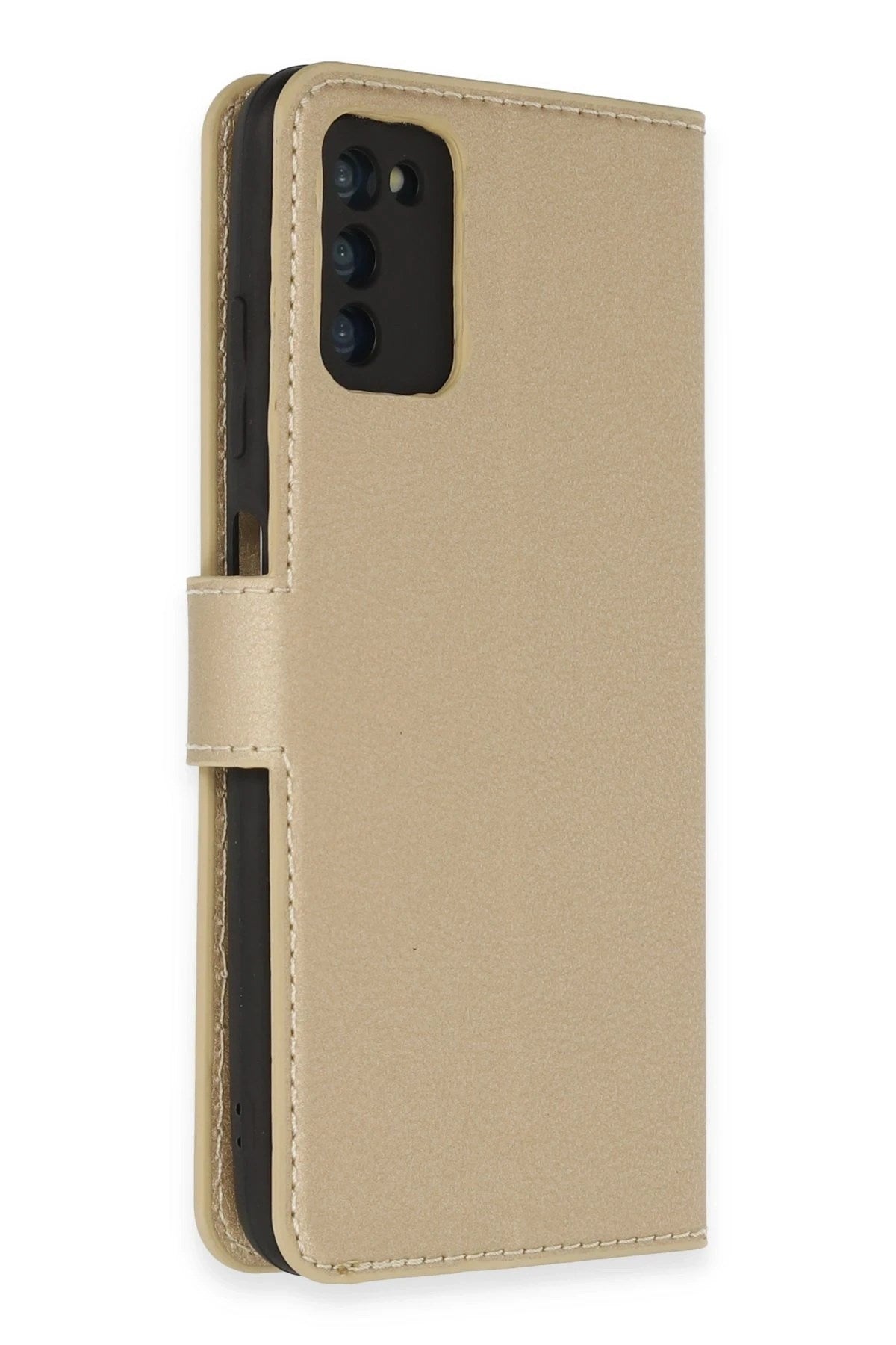 Mey İthalat® Samsung Galaxy A03S Kılıf Trend S Plus Kapaklı Kılıf - Gold