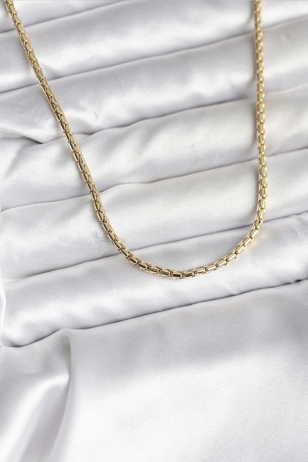 Mey İthalat® 14K Gold Renk Kaplama Zincir Model CM Kadın Kolye