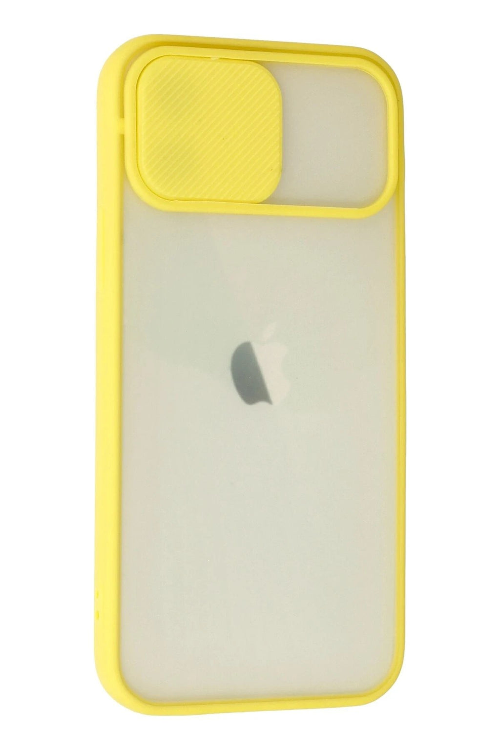 Mey İthalat® iPhone 12 Kılıf Palm Buzlu Kamera Sürgülü Silikon - Sarı