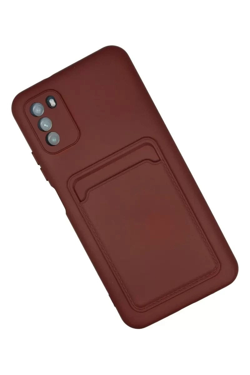 Mey İthalat® Pocophone M3 Kılıf Kelvin Kartvizitli Silikon - Bordo