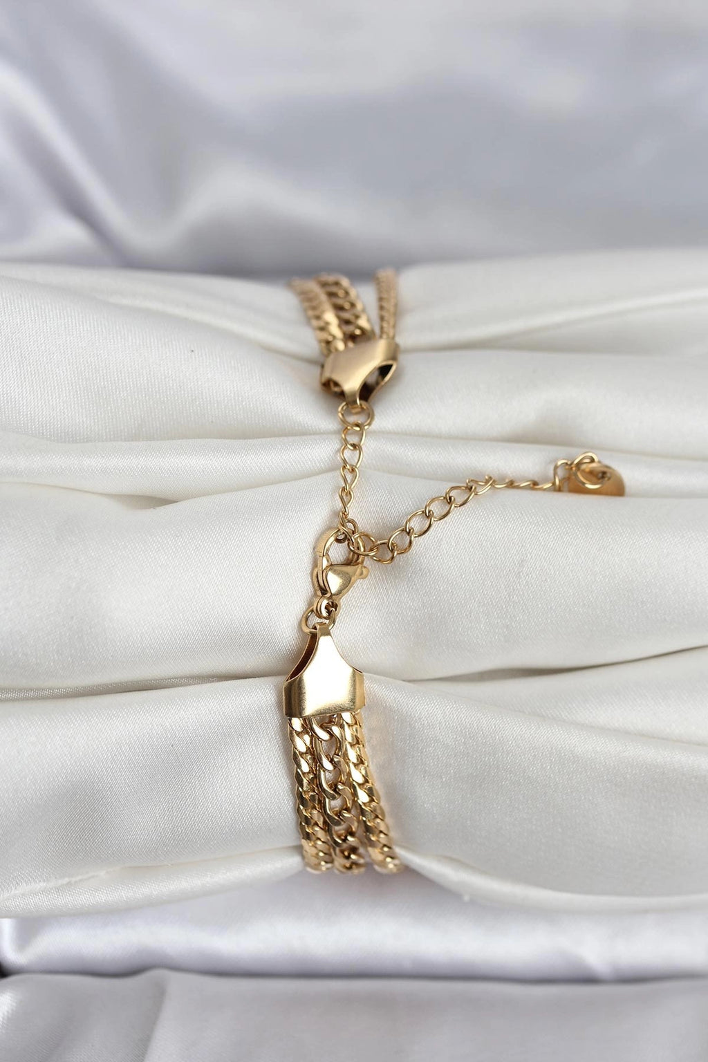 Mey İthalat® 316L Çelik Gold Renk 3'lü Kadın Bileklik