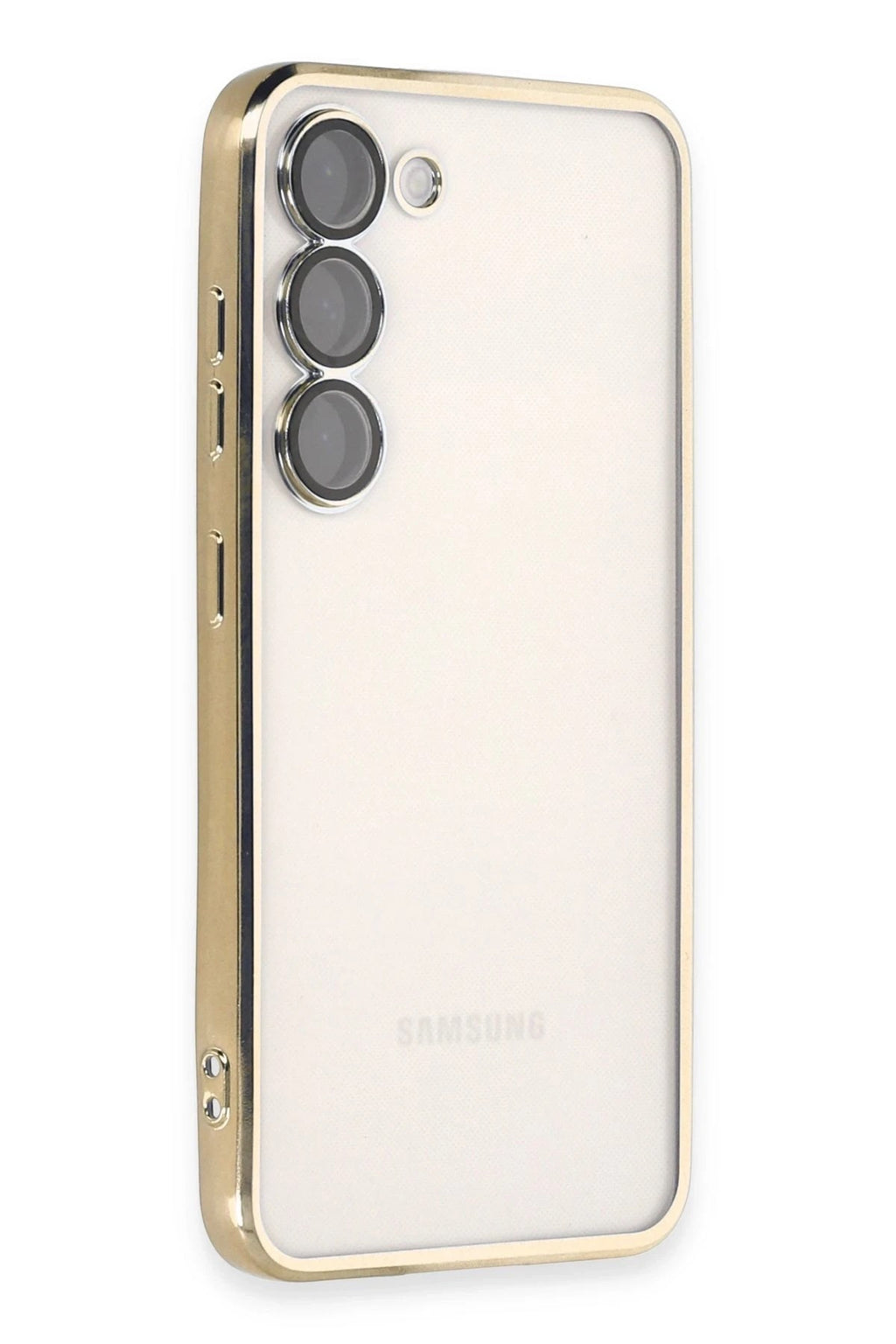 Mey İthalat® Samsung Galaxy S23 Plus Kılıf Lensli Silikon - Gold
