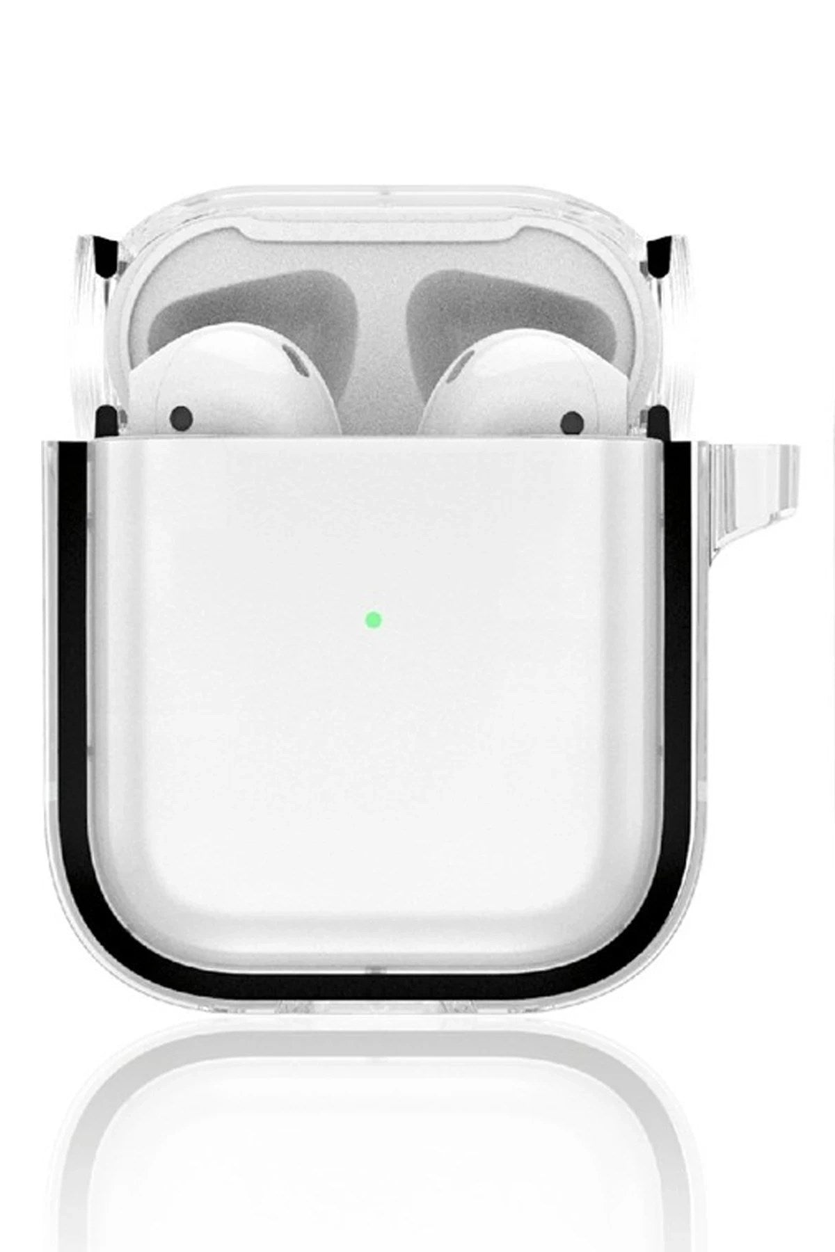 Mey İthalat® Airpods 4 (4.nesil) Shiny Şeffaf Kılıf - Siyah