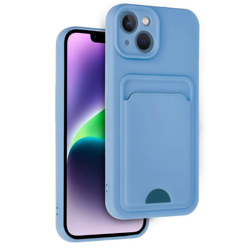 Mey İthalat® iPhone 14 Kılıf Kelvin Kartvizitli Silikon - Mavi