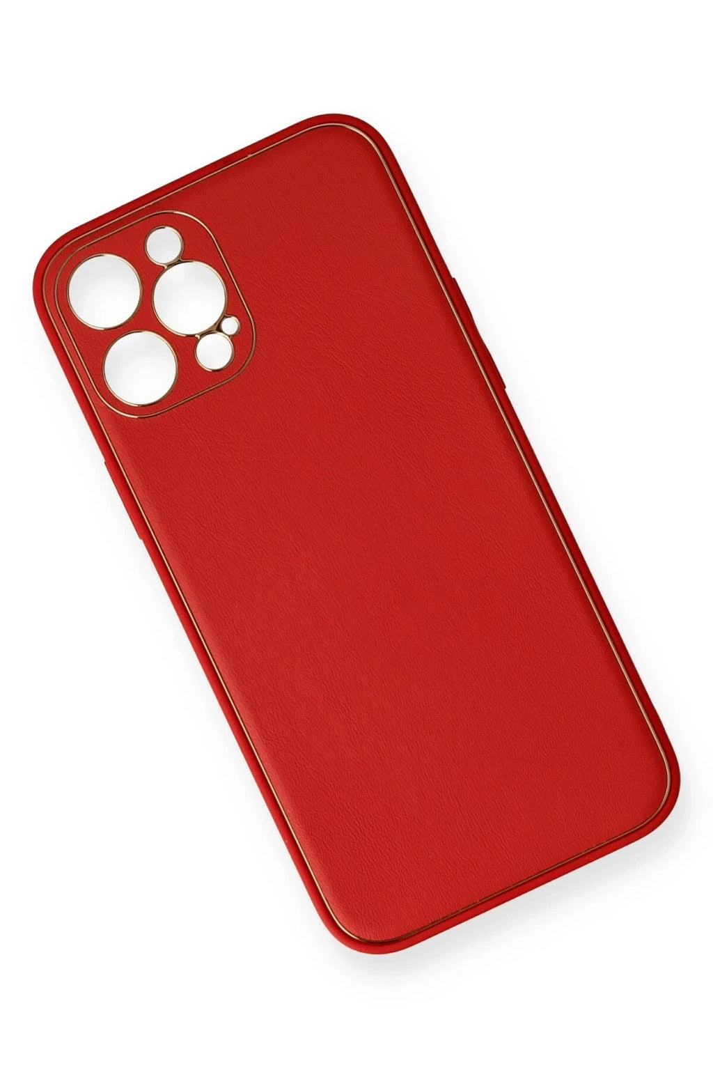 Mey İthalat® iPhone 12 Pro Kılıf Coco Deri Silikon Kapak - Kırmızı
