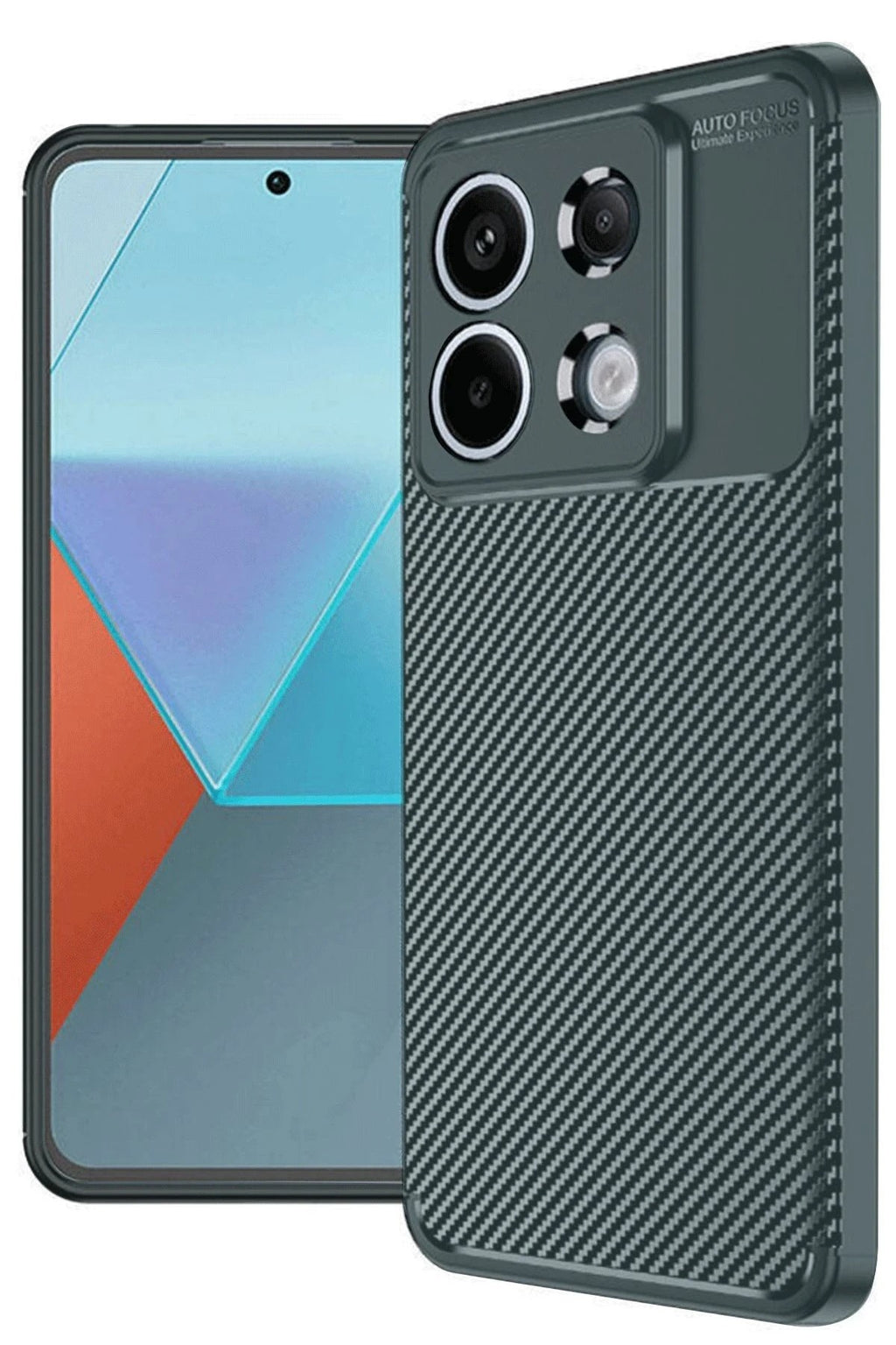 Mey İthalat® Redmi Note 13 Pro 4G Kılıf Auto Focus Karbon Kapak - Koyu Yeşil
