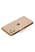 Mey İthalat® iPhone 11 Pro Renkli Kamera Lens Koruma Cam - Turuncu-Kırmızı