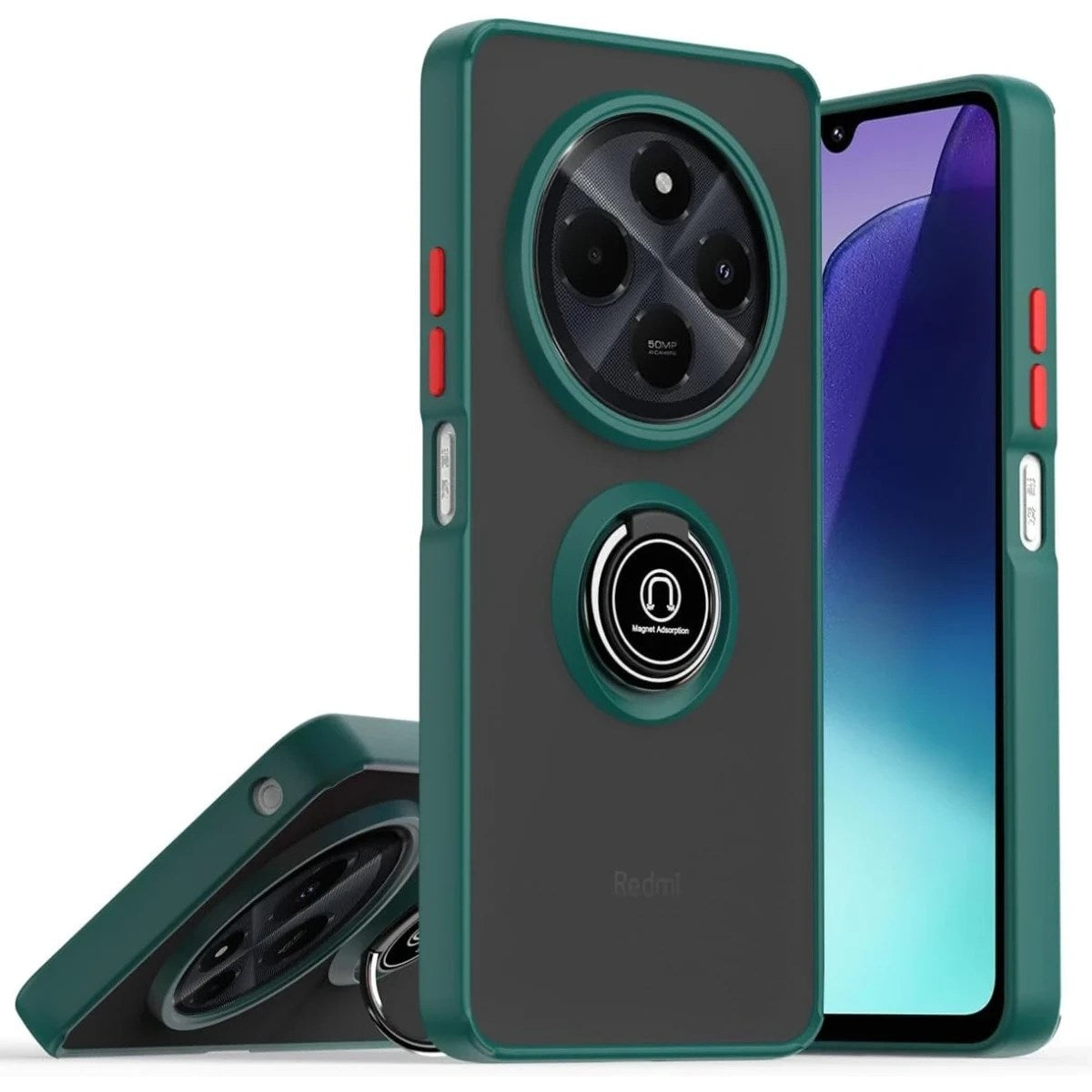 Mey İthalat® Realme C75 4G Kılıf Montreal Yüzüklü Silikon Kapak - Yeşil