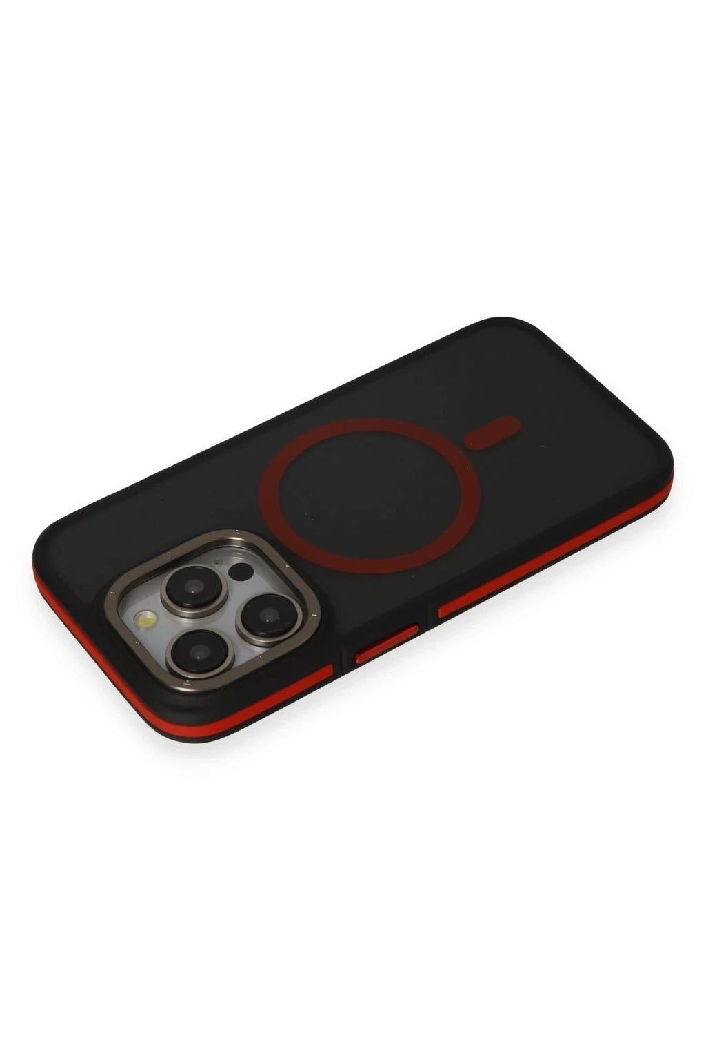 Mey İthalat® iPhone 15 Pro Max Rocky Magsafe Kapak - Siyah-Kırmızı