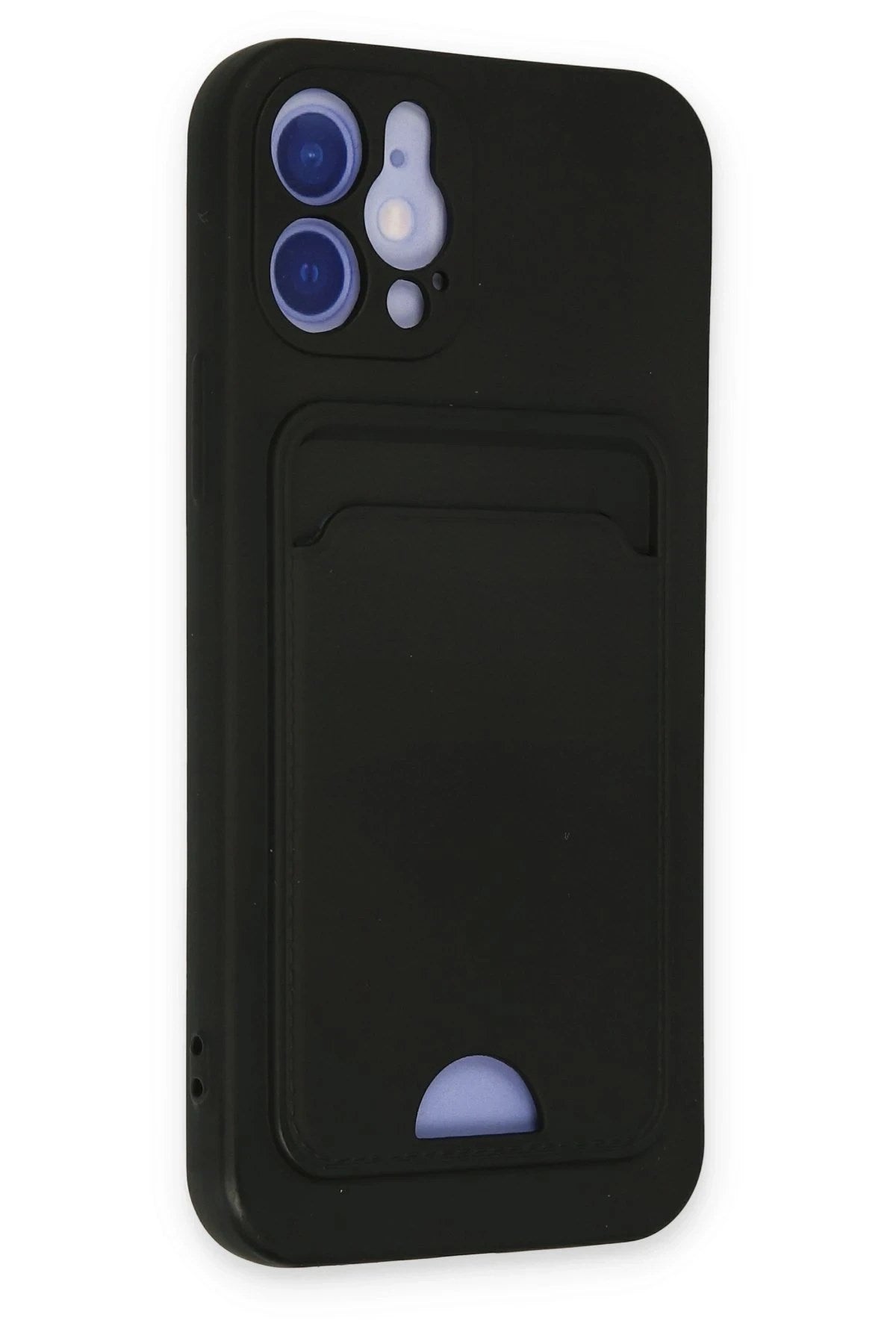 Mey İthalat® iPhone 12 Kılıf Kelvin Kartvizitli Silikon - Siyah