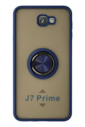 Mey İthalat® Samsung Galaxy J7 Prime Kılıf Montreal Yüzüklü Silikon Kapak - Lacivert