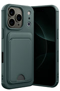Mey İthalat® iPhone 17 Pro Kelvin Kartvizitli Silikon - Koyu Yeşil