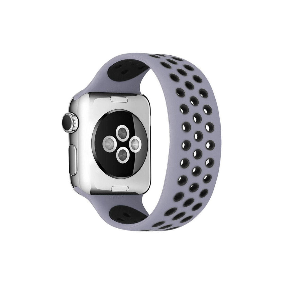 Mey İthalat® Watch 42mm Ayarlı Delikli Silikon Kordon - Gri-Siyah