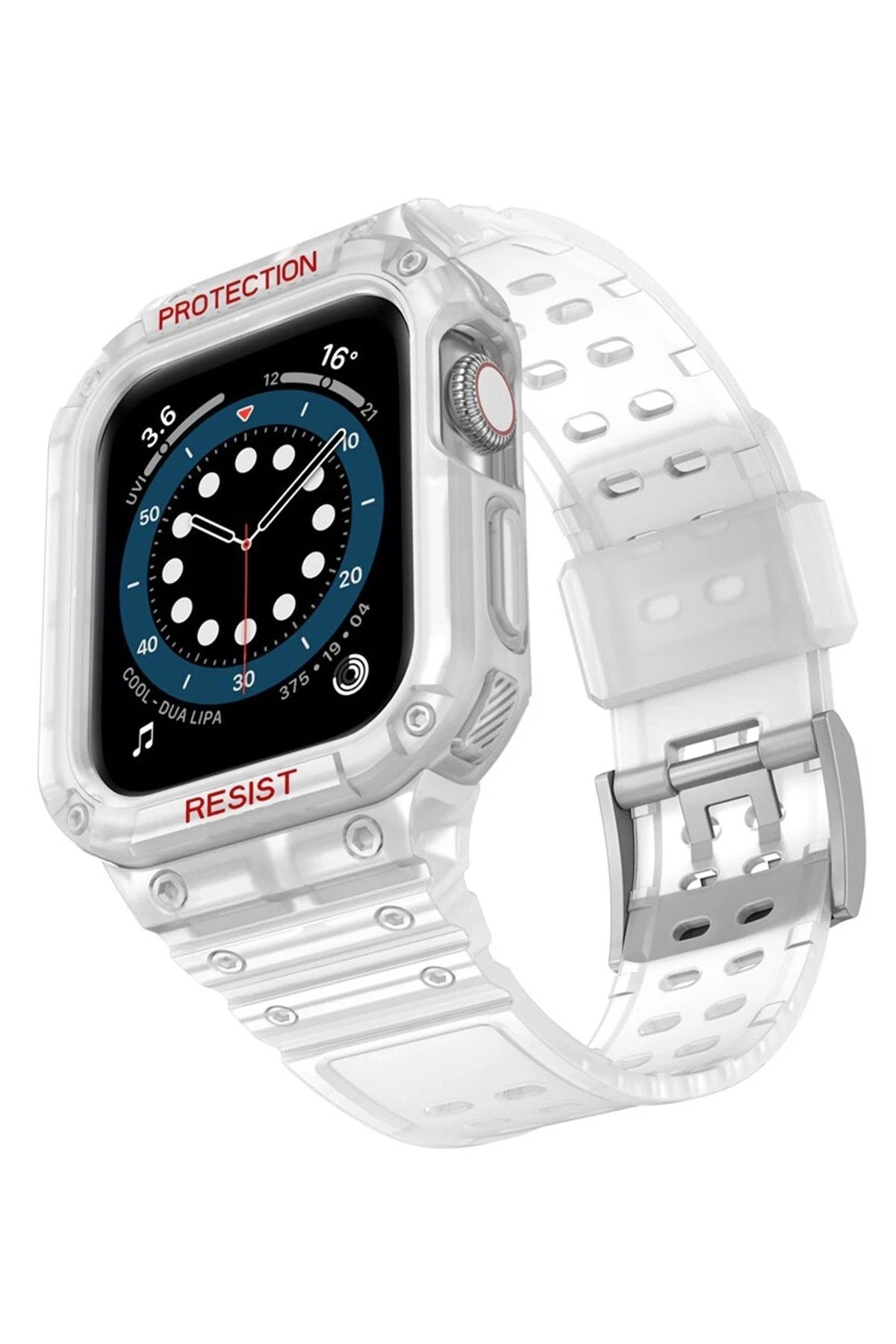 Mey İthalat® Watch 42mm KR401 Silikon Kordon - Şeffaf