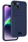 Mey İthalat® iPhone 14 Kılıf Kelvin Kartvizitli Silikon - Lacivert