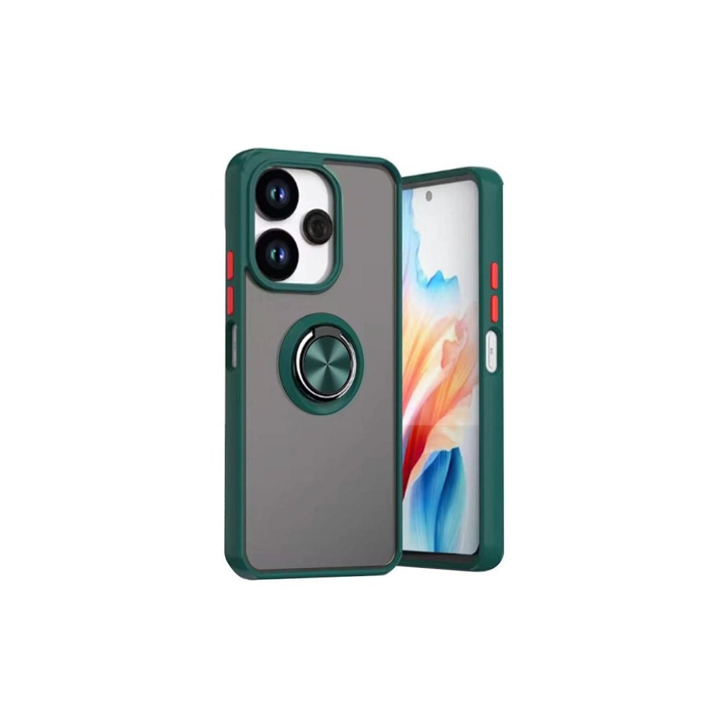 Mey İthalat® Redmi 13 4G Kılıf Montreal Yüzüklü Silikon Kapak - Yeşil