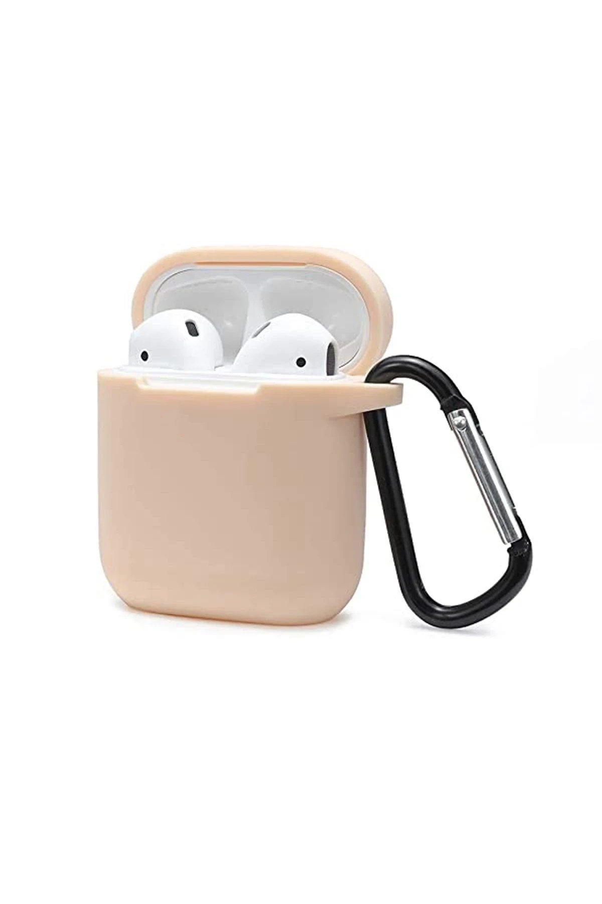 Mey İthalat® Airpods 2 (2.nesil) Sert Silikon Kılıf - Bej