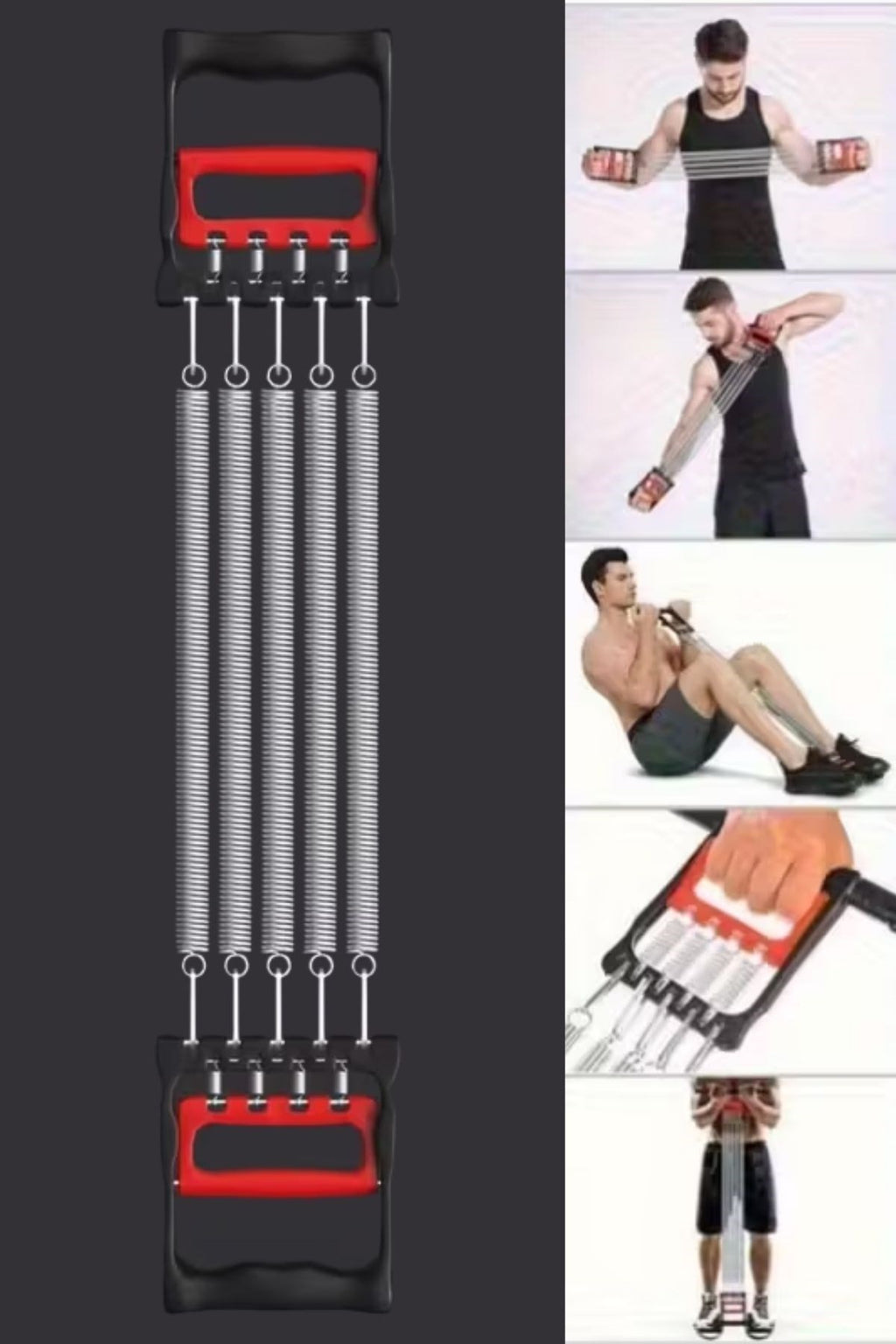 Göğüs Genişletme ve Kuvvet Egzersiz Aleti – 5 Yaylı 5 Kademeli Ayarlanabilir Fitness ve Kuvvet Antrenmanı Ekipmanı