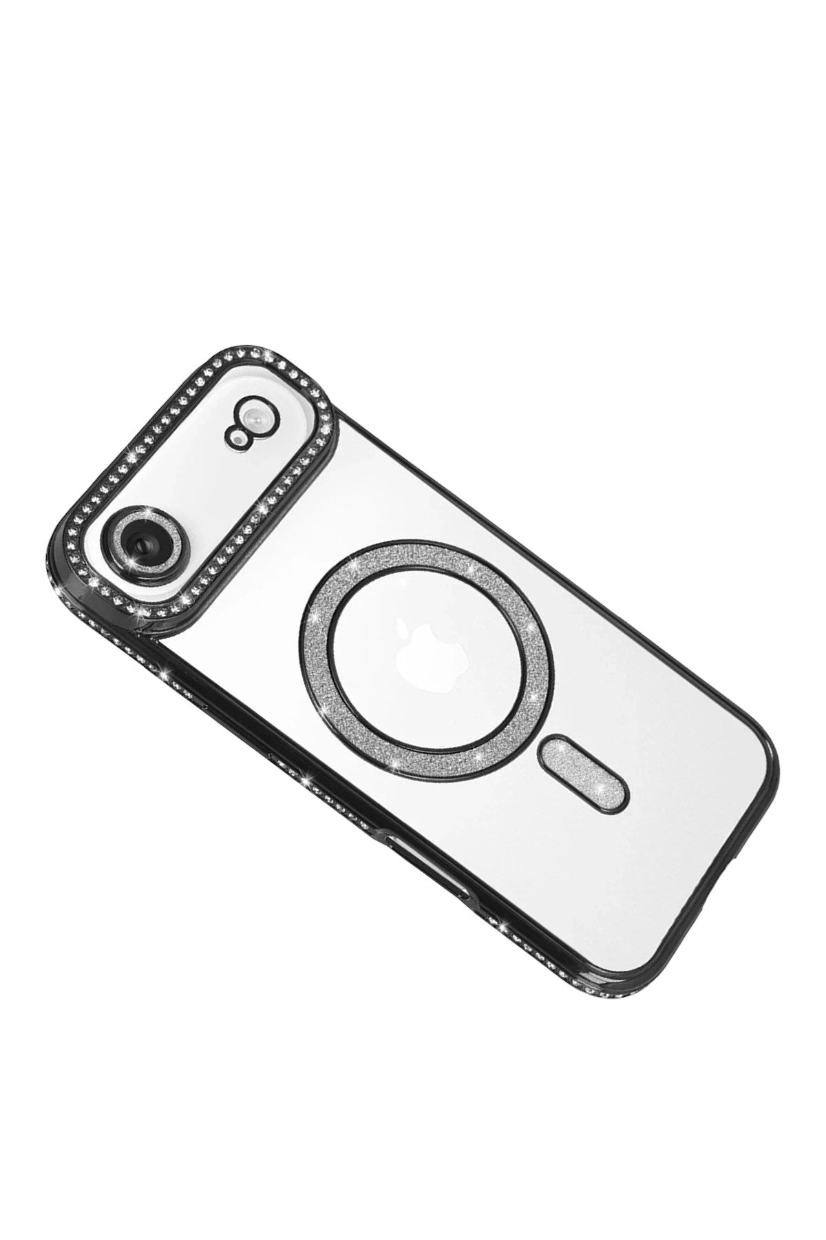 Mey İthalat® iPhone 17 Air Joke Simli Magneticsafe Kılıf - Siyah