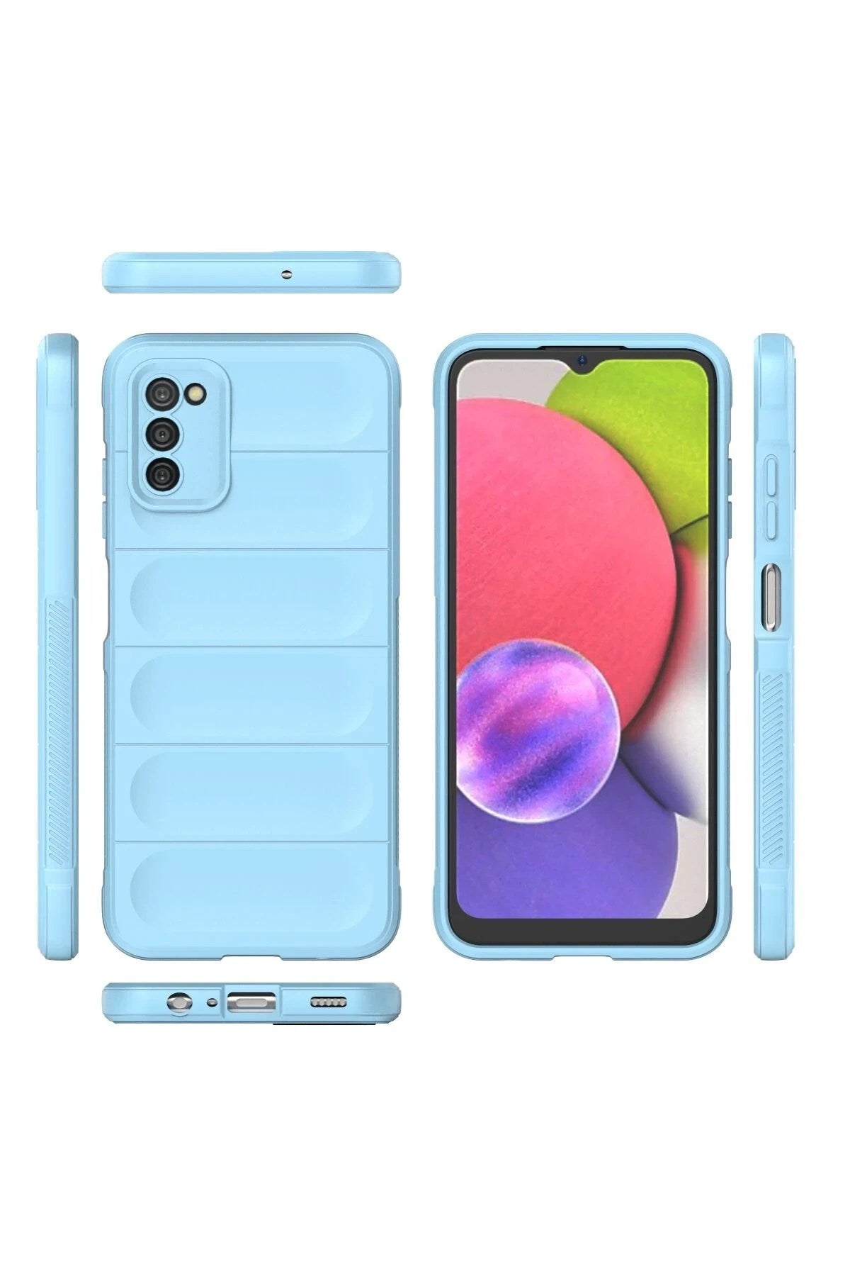 Mey İthalat® Samsung Galaxy A03S Kılıf Optimum Silikon - Sky Blue