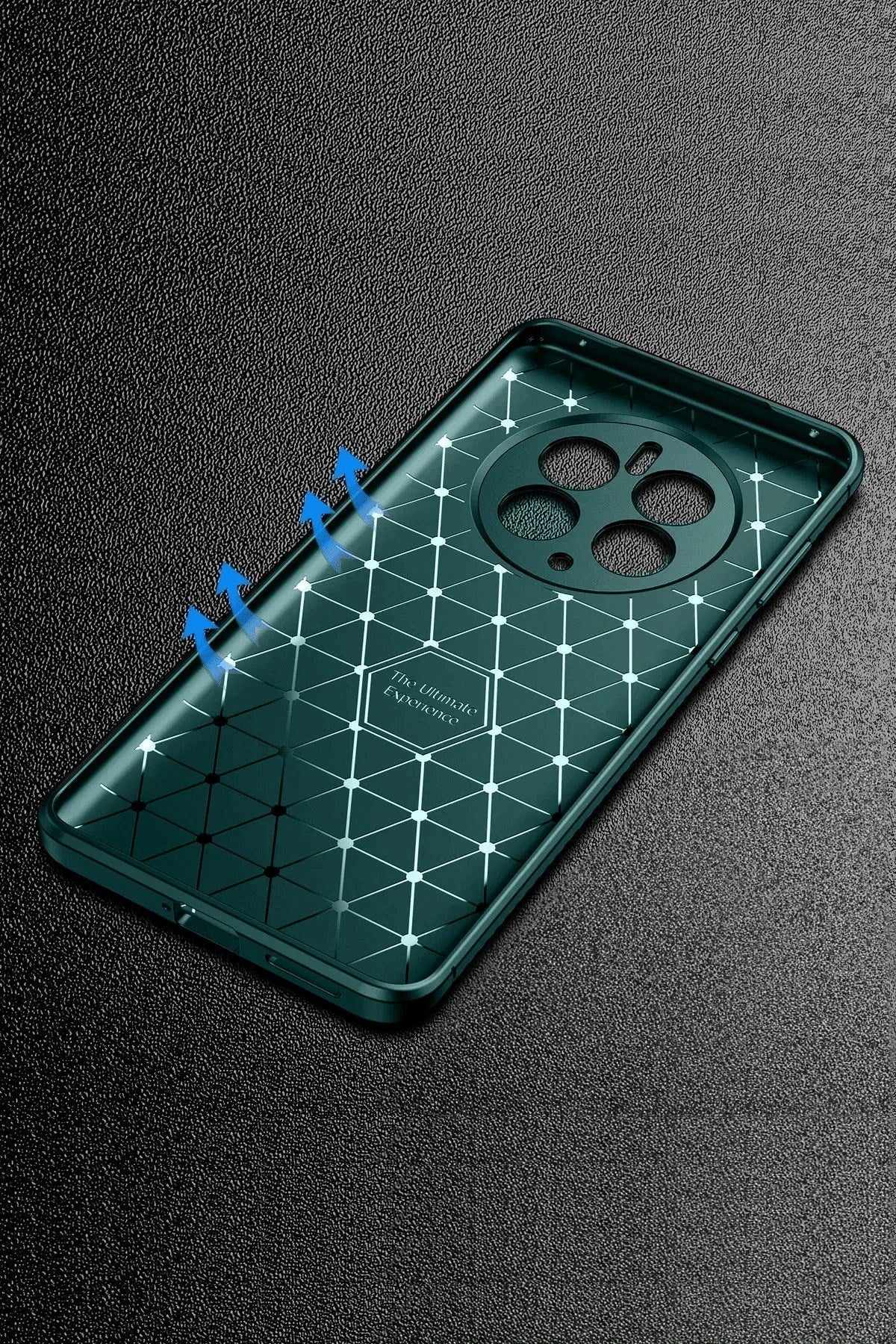 Mey İthalat® Realme 12 Pro Plus Kılıf Auto Focus Karbon Kapak - Koyu Yeşil
