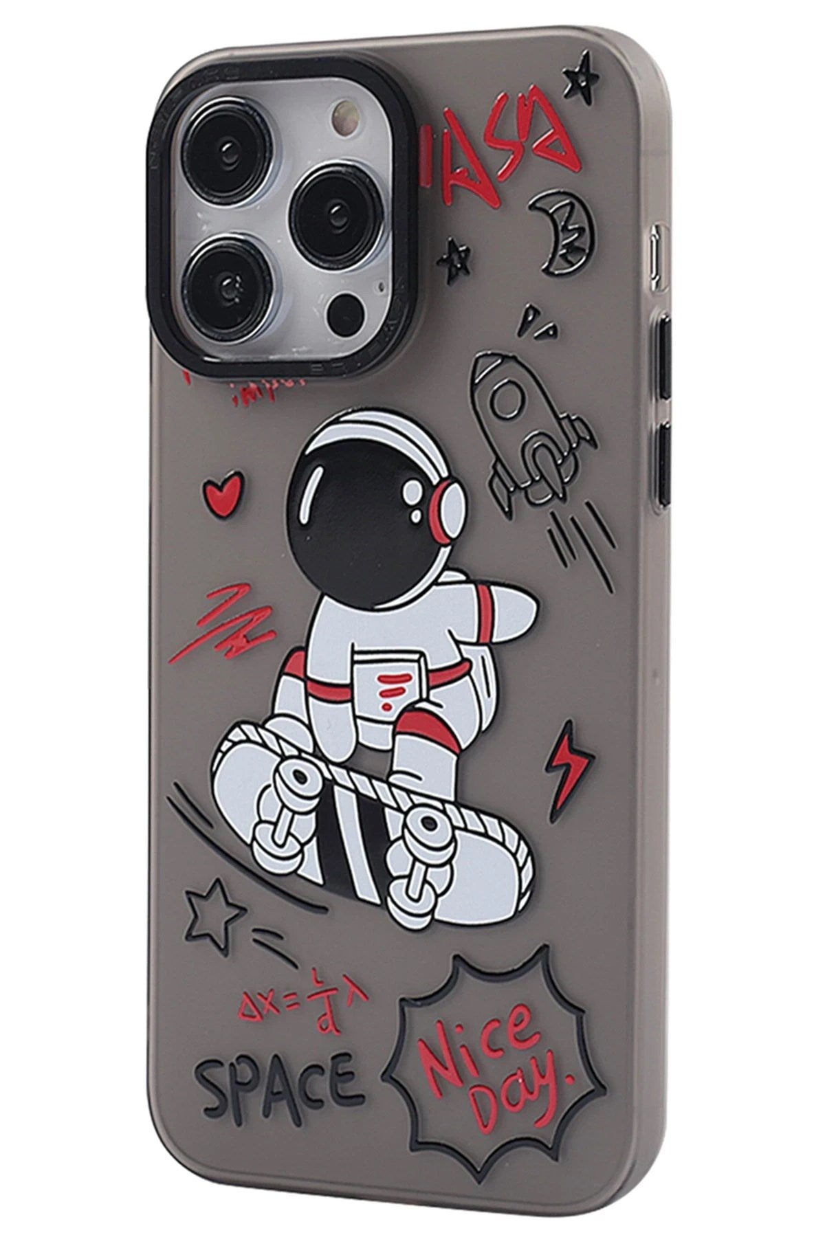Mey İthalat® iPhone 14 Pro Max Kılıf Desenli Kapak - Siyah - 1