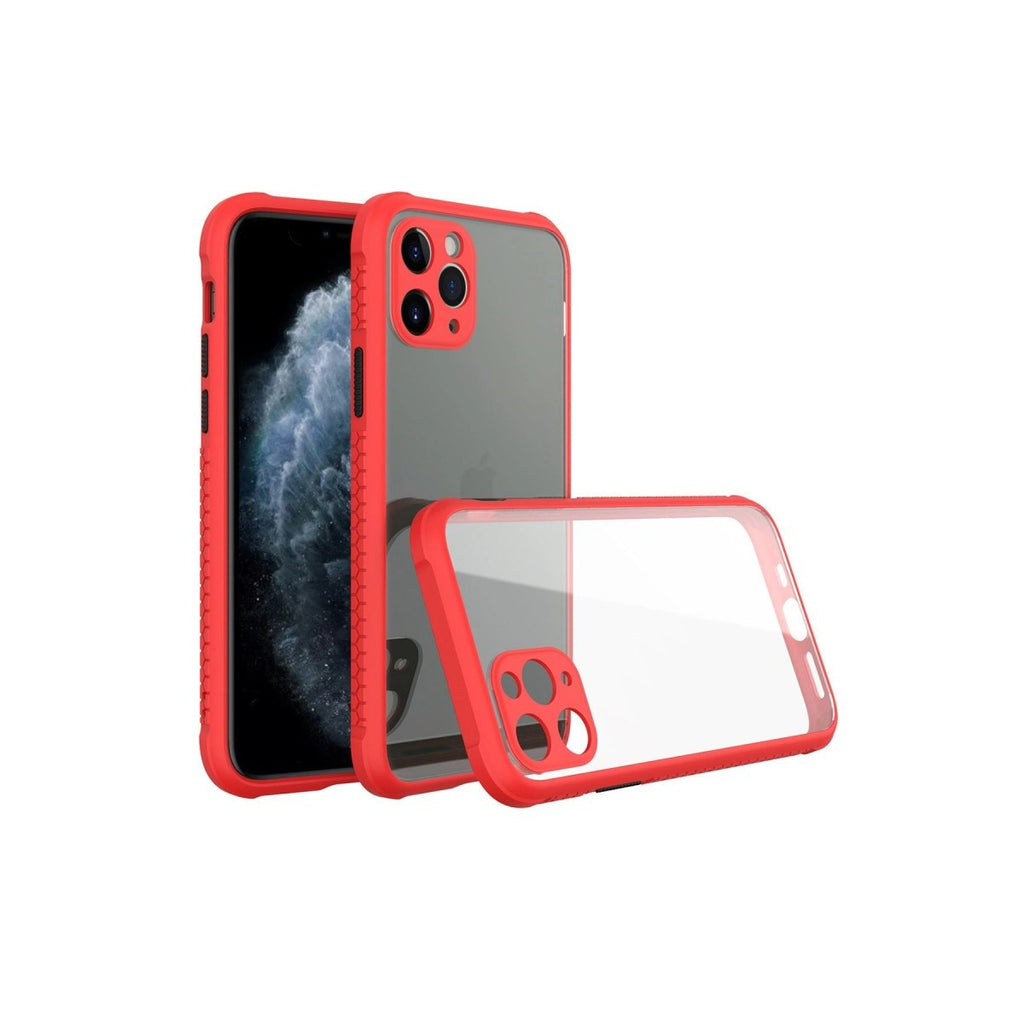 Mey İthalat® iPhone 11 Pro Kılıf Miami Şeffaf Silikon - Kırmızı